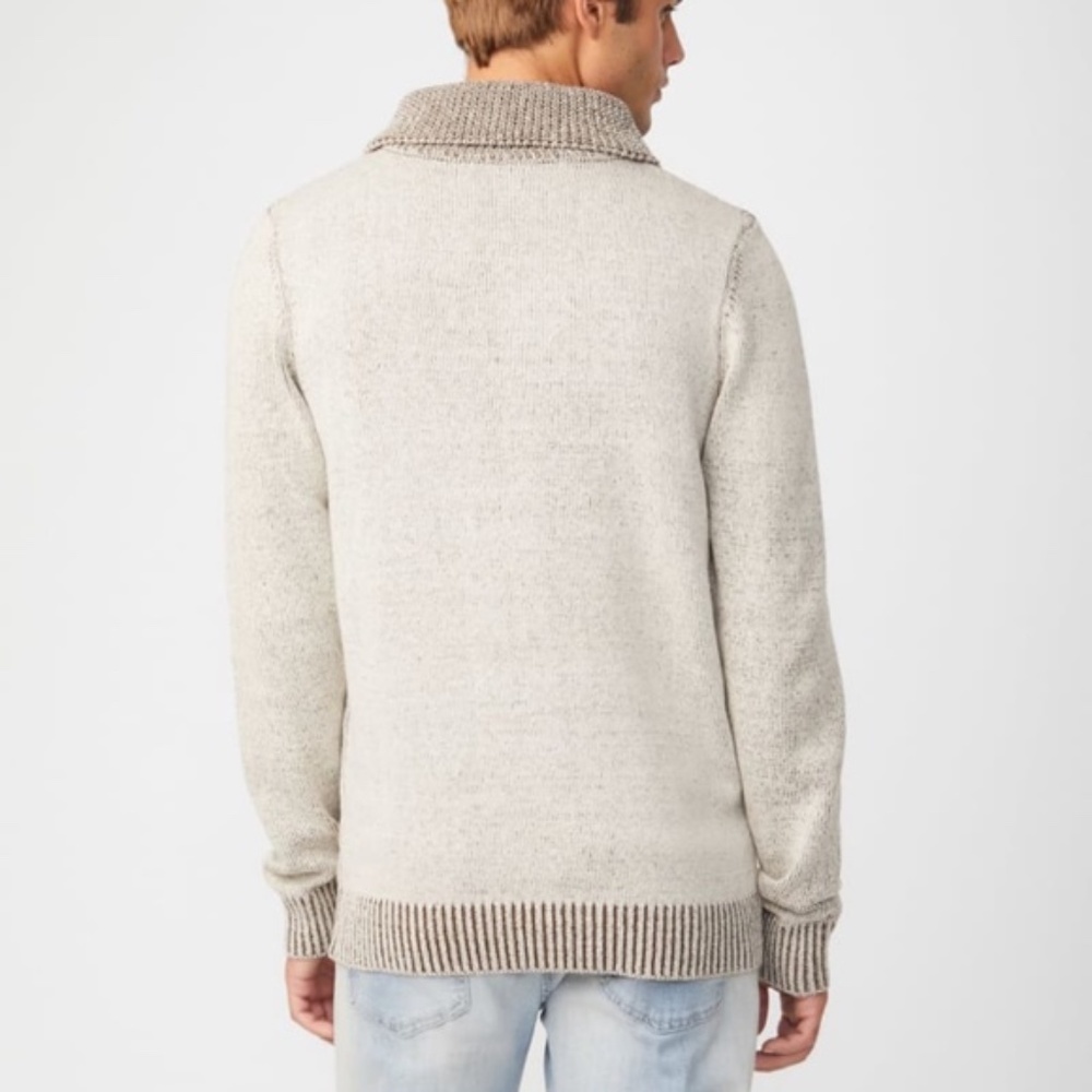New GUESS Clay Shawl Zip Sweater SZ L - Picture 2 of 5
